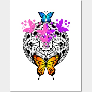 Colorful Butterflies Pattern Posters and Art